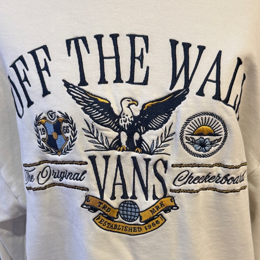 Vans Off The Wall Cream Sweatshirt - Picture 3 of 5